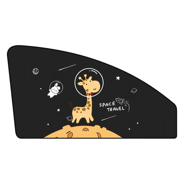 Magnetic Sun Shade for Left Front Car Window UV Protection Folding Thermal Shield Giraffe in Space Baby Privacy Window Cover 1