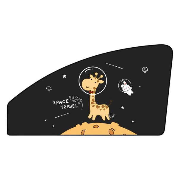 Magnetic Sunshade for Right Front Car Window UV Protection Folding Thermal Shield Window Cover with Giraffe in Space for Children and Babies in Cars 1