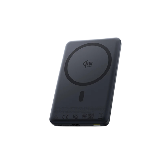Magnetická powerbanka Qi2.2 S bezdrátovým nabíjením 25 W a výstupem USB-C 45 W 10 000 mAh Černá Na telefon i sluchátka a cestování 1
