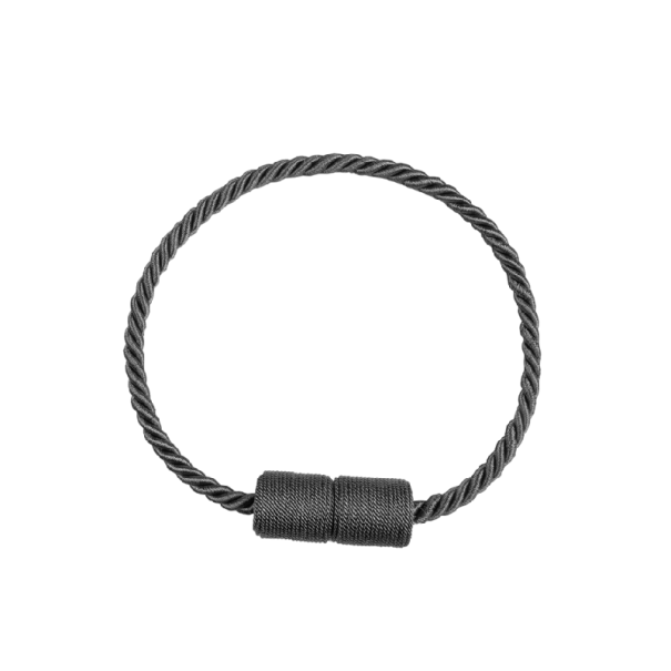 Magnetická spona na záclony s krouceným lankem 48 cm polyester a magnet úvaz pro uchycení závěsů a záclon doma černá