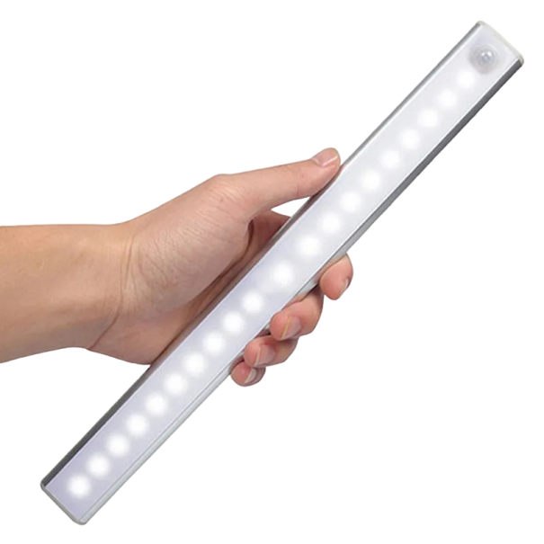 Magnetické bezdrôtové LED svetlo s detektorom pohybu 30 cm, teplá biela, 21LED, 1200 mAh 1