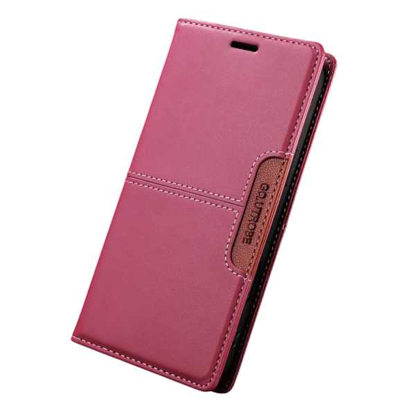 Magnetické flipové puzdro pre iPhone 17 Air Umelá koža Ochranný obal s priehradkami na platobné karty Zatváranie magnetom červená