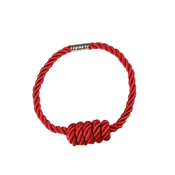Magnetické pásky na záclony ozdobný úvaz 49 cm polyester a magnet dekorativní pásek pro sepnutí závěsů a záclon červená