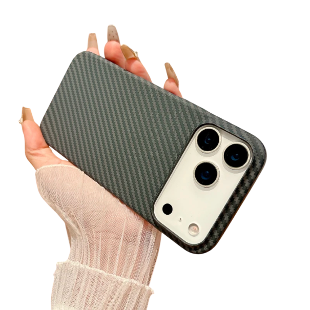 Magnetický bezdrátový kryt pro iPhone 17 Pro Max Luxusní uhlíková textura Ultratenký ochranný obal Pevný design 5