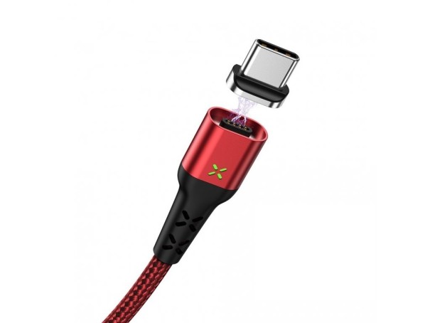 Magnetický dátový USB kábel K464 červená 1 m 2