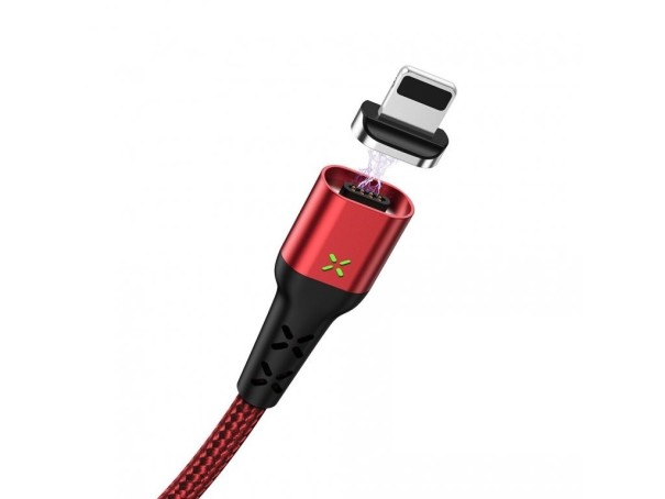 Magnetický datový USB kabel K464 červená 3 m 3