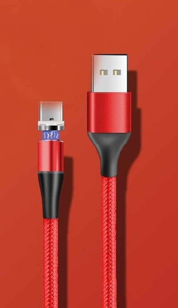Magnetický datový USB kabel K504 červená 1 m 2