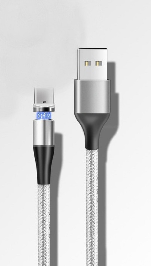 Magnetický datový USB kabel K504 stříbrná 1 m 2