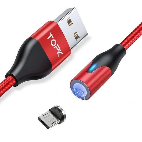 Magnetický datový USB kabel K509 červená 1
