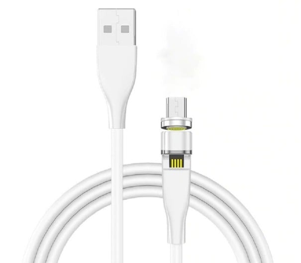 Magnetický kábel USB s rotačným konektorom biela 1 m 2