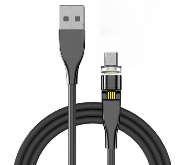 Magnetický kábel USB s rotačným konektorom čierna 2 m 2