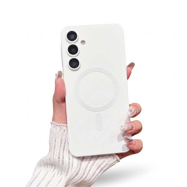 Magnetický kryt na Samsung Galaxy S26 s magnetickým kruhom Ochrana fotoaparátu Pouzdro z TPU termoplastického polyuretanu Obal na mobil biela