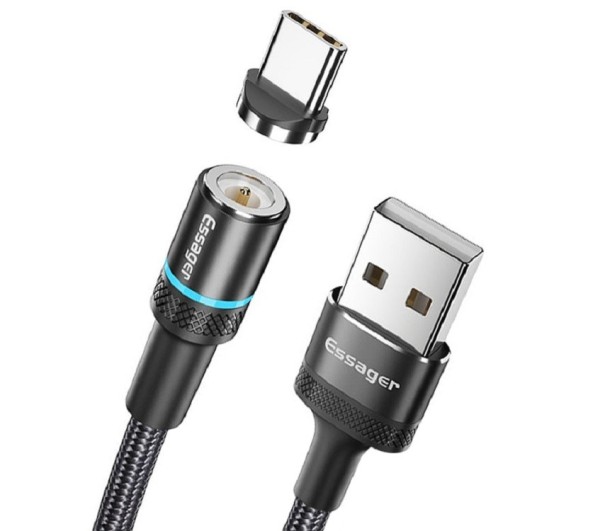 Magnetický nabíjací USB kábel čierna 2