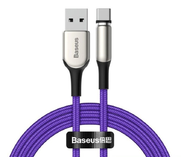 Magnetický nabíjací USB kábel K510 fialová 2 m 2