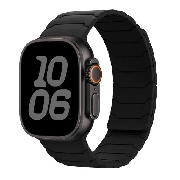 Magnetický silikonový řemínek pro Apple Watch 38 mm 40 mm 41 mm a S10 42 mm Nastavitelný pohodlný pásek s magnetickým uchycením pro každodenní nošení černá