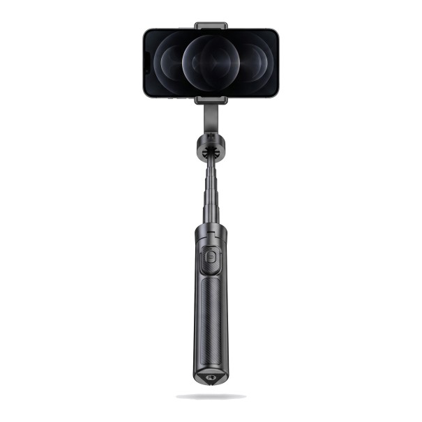 Magnetický stativ a selfie tyč 23–130 cm T18 Oboustranný magnetický kroužek Bluetooth dálkové ovládání Hliník Černá Pro cestování 1