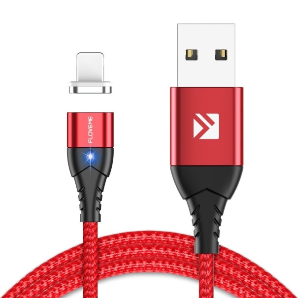 Magnetický USB datový kabel K441 červená 2 m 3