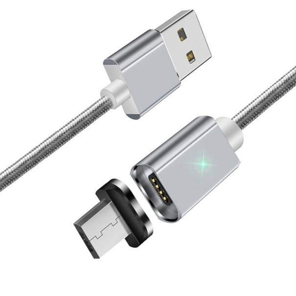 Magnetický USB datový kabel K442 stříbrná 1 m 1