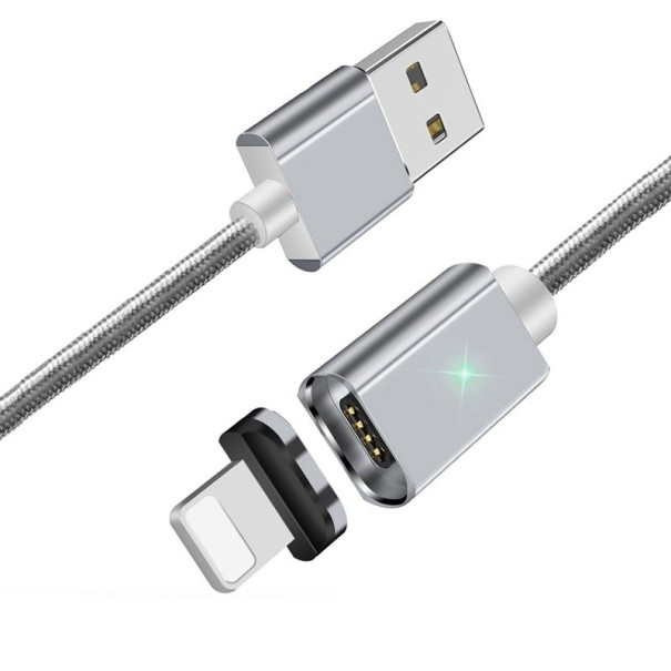 Magnetický USB datový kabel K442 stříbrná 2 m 3