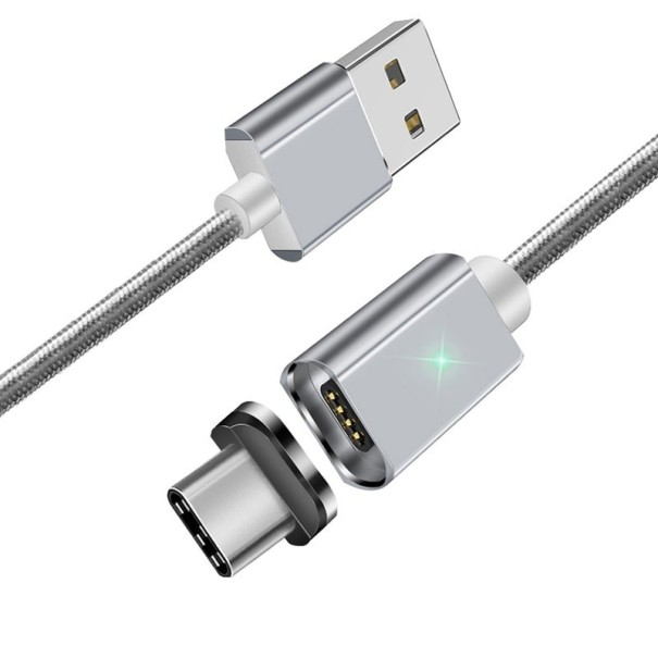 Magnetický USB datový kabel K442 stříbrná 1 m 2