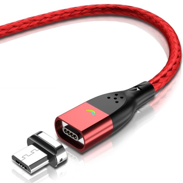 Magnetický USB datový kabel K453 červená 1 m 1
