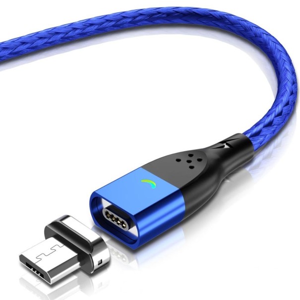 Magnetický USB datový kabel K453 modrá 1 m 1