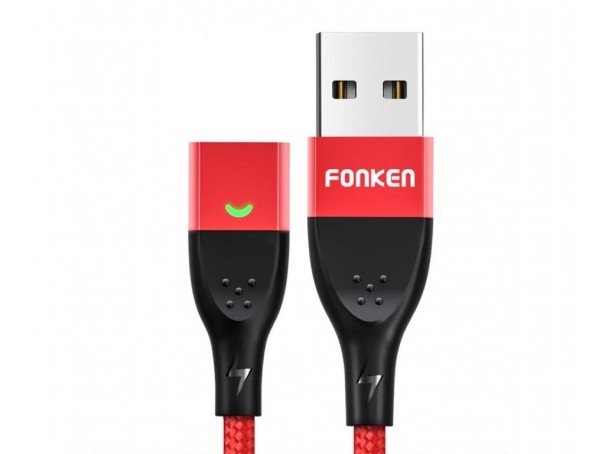 Magnetický USB datový kabel K454 červená 1 m