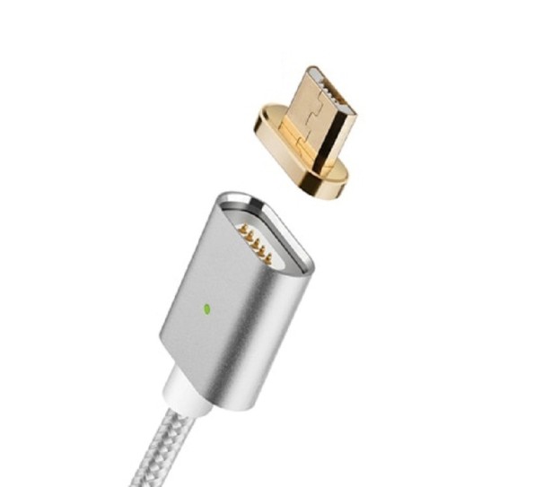 Magnetický USB datový kabel K498 stříbrná 1 m 1