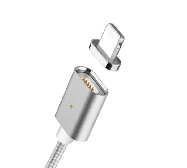 Magnetický USB datový kabel K498 stříbrná 2 m 3