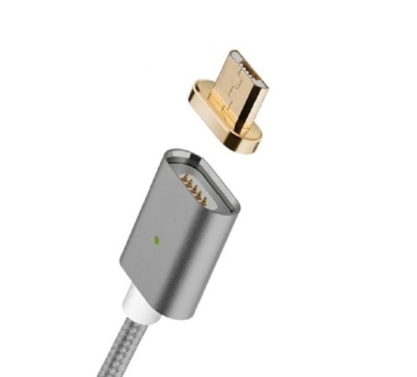 Magnetický USB dátový kábel K498 tmavo sivá 1 m 1