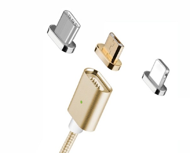 Magnetický USB datový kabel K499 zlatá 1 m