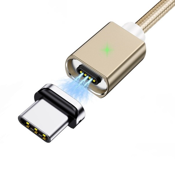 Magnetický USB kabel K476 zlatá 2 m 2