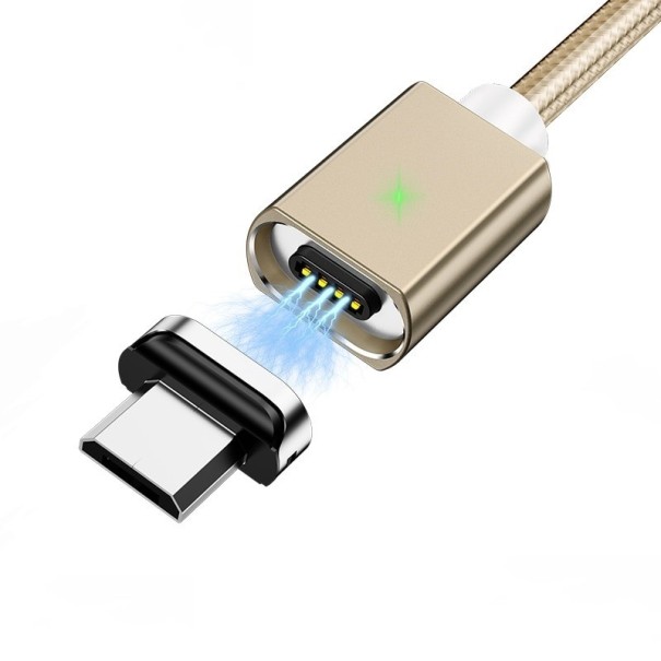 Magnetický USB kabel K476 zlatá 2 m 3