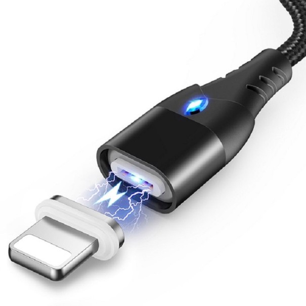 Magnetický USB kabel QC 3.0 černá 1 m 1