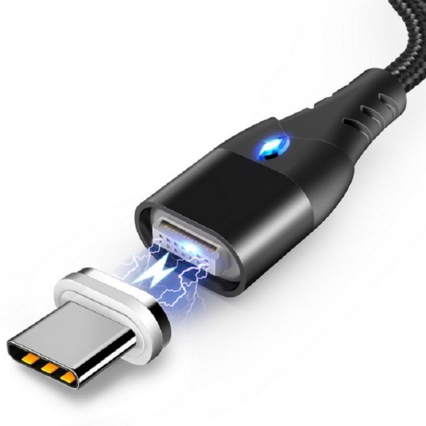 Magnetický USB kabel QC 3.0 černá 2 m 2