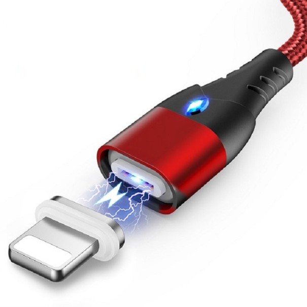 Magnetický USB kabel QC 3.0 červená 2 m 1