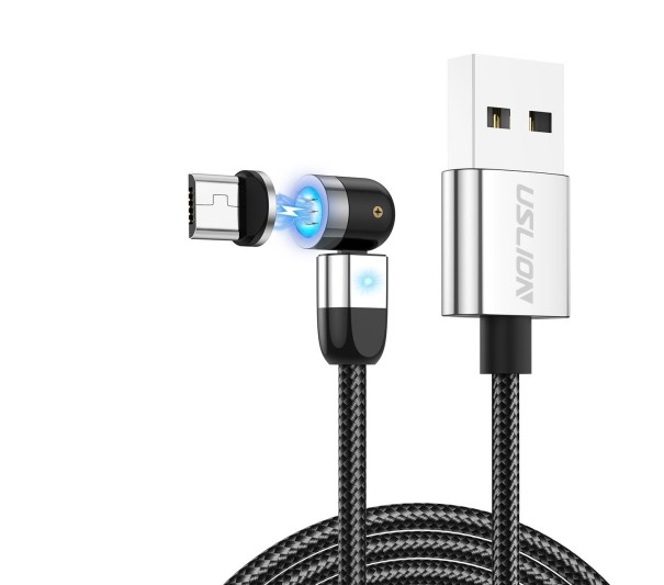 Magnetický USB kabel se stavitelným konektorem stříbrná 2 m 1