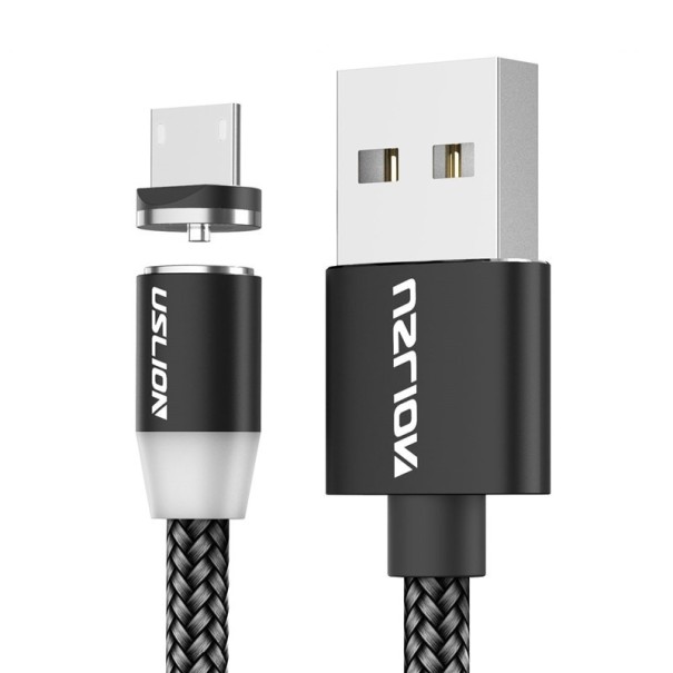 Magnetický USB nabíjací kábel K434 čierna 1 m 1