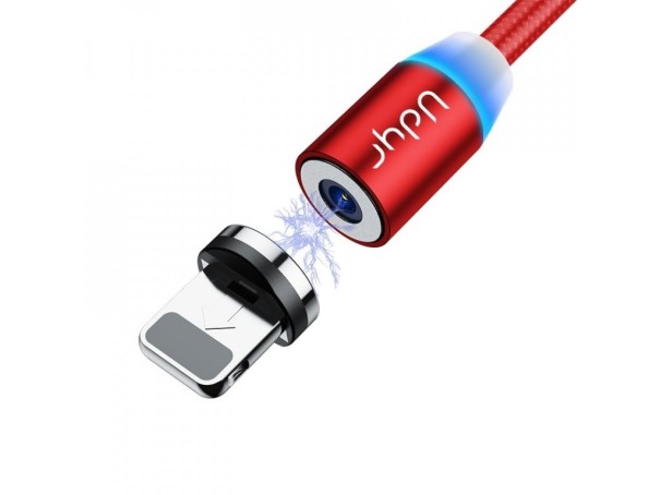 Magnetický USB nabíjecí kabel K468 červená 2 m 3