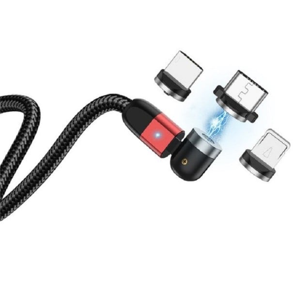 Magnetický USB nabíjecí kabel se stavitelným konektorem K503 červená 2 m