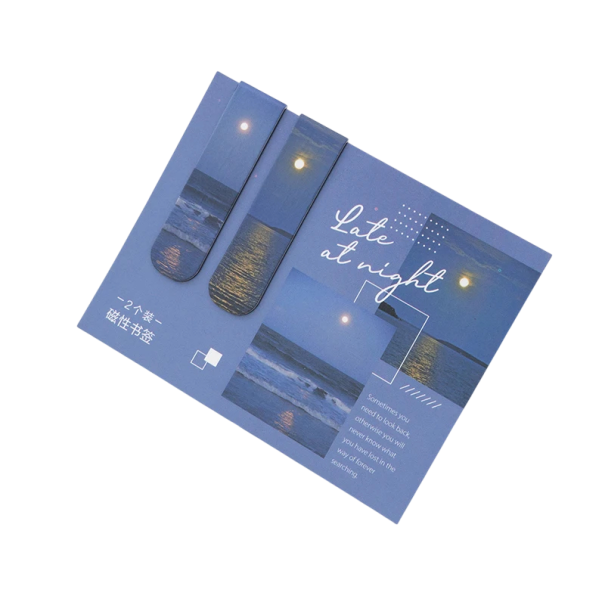 Magnetikus könyvjelzők 2 db Az égbolt és felhők mintájával Vékony könyv- és füzetjelzők 1