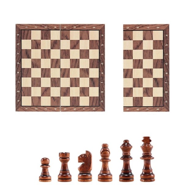 Magnetisch opvouwbaar schaakbord 34 x 34 cm Draagbare schaakset met houten stukken Magnetisch reisschaakbordspel voor kinderen en volwassenen 1
