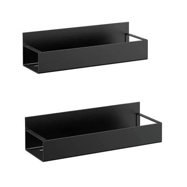 Magnetische Aufbewahrungregale 2 Stück 27 × 7,5 × 5 cm und 29,5 × 7,5 × 5 cm aus schwarzem ABS-Kunststoff zur Organisation des Raums