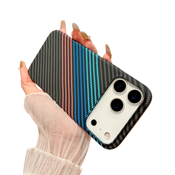 Magnetische draadloze hoes voor iPhone 17 Pro Max Luxe koolstoftextuur Ultra dunne beschermhoes Stevige ontwerp 4