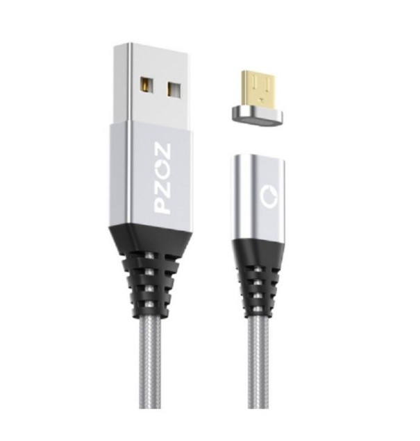 Magnetische kabel type C, voor Apple, micro USB J1380 zilver 1 m Micro USB