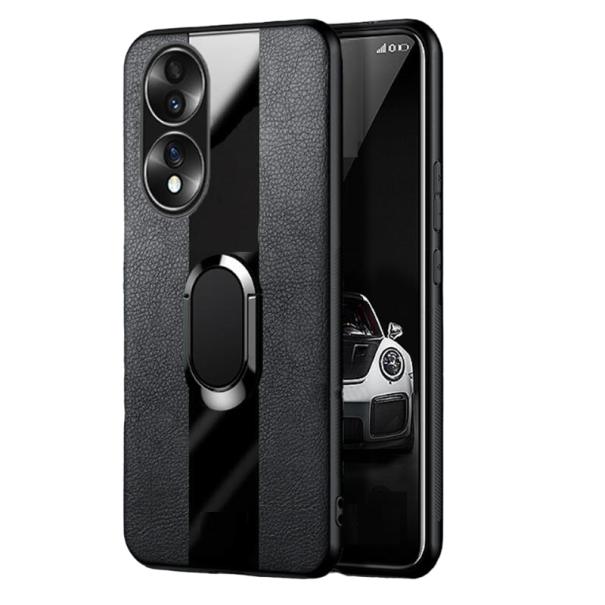 Magnetische Lederhülle für Honor 80 Pro schwarz