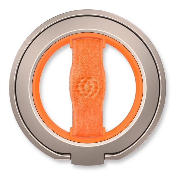 Magnetische ring voor telefoon compatibel met MagSafe houder en standaard in één draaibaar om 360° met vingerlus en uitschuifbare steun goud