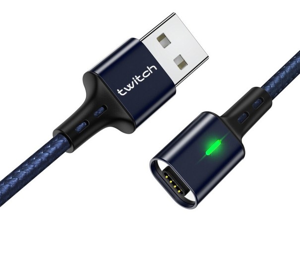 Magnetische USB-datakabel K459 donkerblauw 50 cm