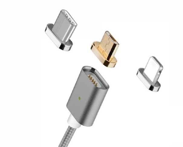 Magnetische USB-datakabel K499 donkergrijs 1 m