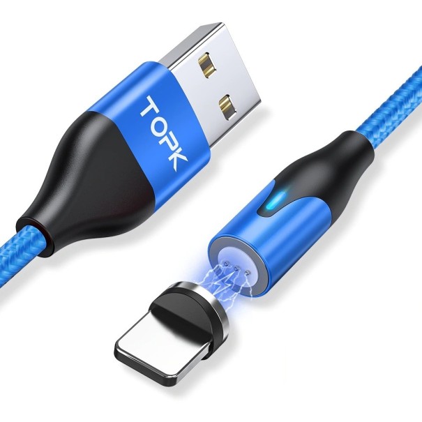 Magnetische USB-datakabel K509 blauw 3